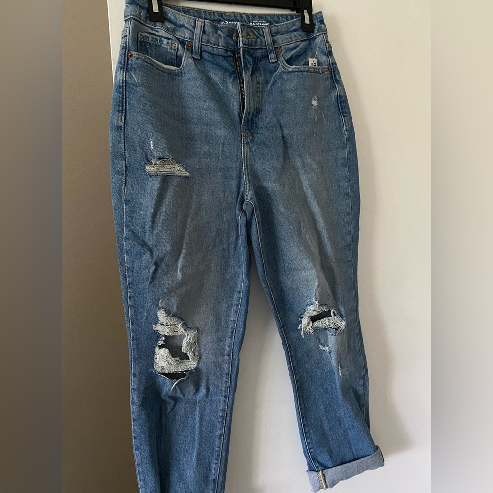 Blue ripped jeans